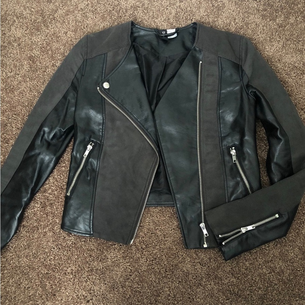 Faux Leather Moto Jacket